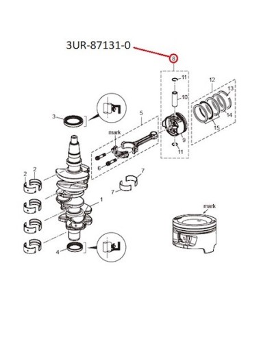 RTZ301 KIT REPARACION PISTON(0.5 O/S)