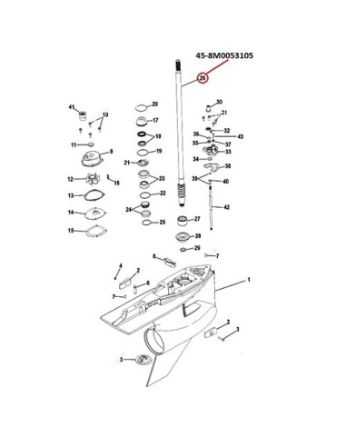 Eje transmision Verado XL (8M0053105)