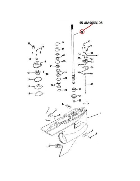 Eje transmision Verado XL (8M0053105)
