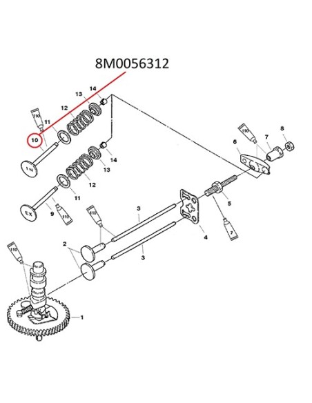 Válvula Admisión 4-5-6hp 4t