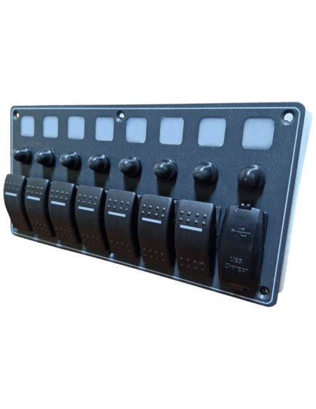 PANEL 7 INTERRUPTORES C/CARG.(C10418)12-24V