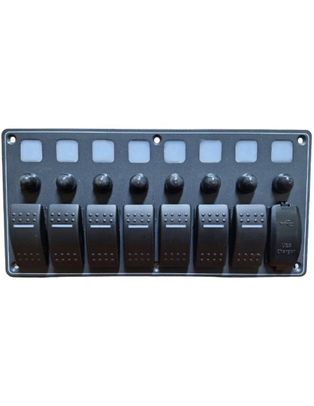 PANEL 7 INTERRUPTORES C/CARG.(C10418)12-24V