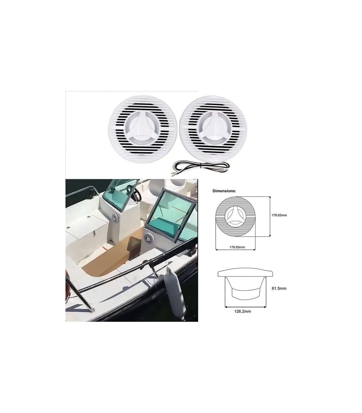PARLANTE MARINO (PAR) 120W- 4OHMS-2 VIAS (H-058)