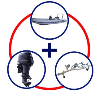 KIT BOTE HIDRO 460 + MOTOR MFS50 HP + COBIA 490 + ACCES.