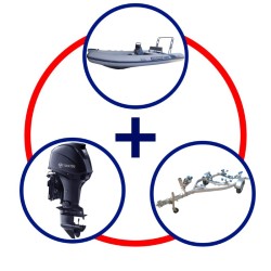 KIT BOTE HIDRO 460 + MOTOR MFS50 HP + COBIA 490 + ACCES.