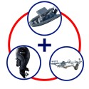 KIT BOTE HIDRO 520 + MOTOR MFS90 HP + COBIA 550 + ACCES.