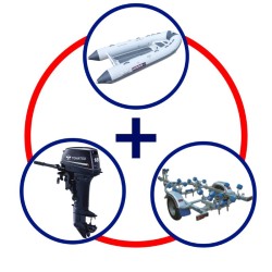 KIT HIDRO ALU 360 + MOTOR TOHATSU 18HP 2T.+TRAILER COBIA 420