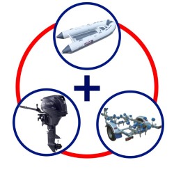 KIT HIDRO ALU 360 + MOTOR TOH. MFS 20 HP +TRAILER COBIA 420