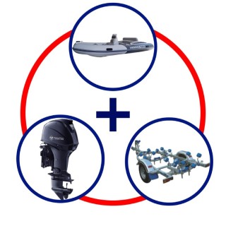 KIT BOTE HIDRO 420 + MOTOR MFS40 HP + COBIA 420 + ACCES.