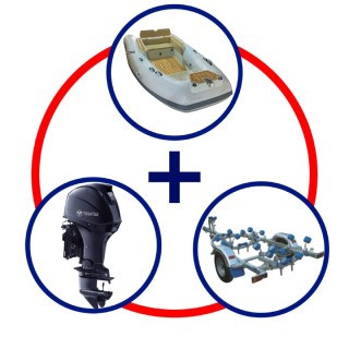 KIT BOTE HIDRO 430D + MOTOR MFS40 HP + COBIA 420 + ACCES.