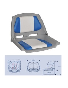ASIENTO PVC(MA 702-21)C/TAPIZ BLANCO/AZUL