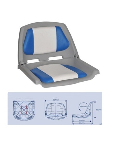 ASIENTO PVC(MA 702-21)C/TAPIZ BLANCO/AZUL