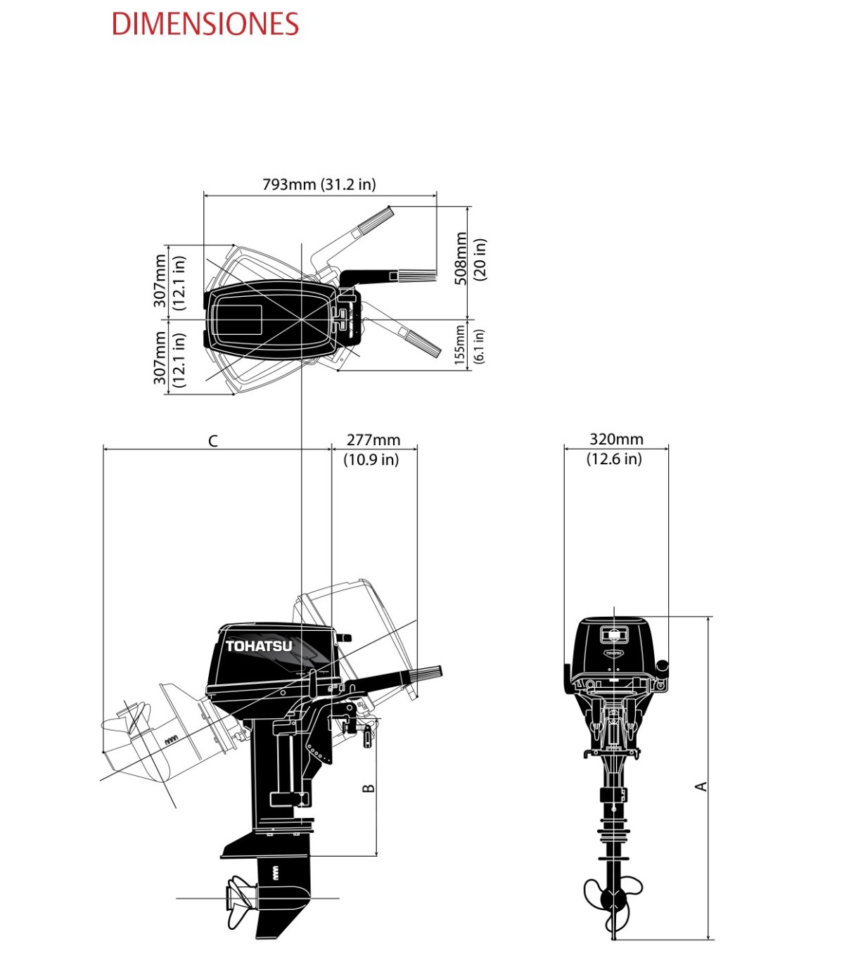 MOTOR TOHATSU 9.8 HP BS