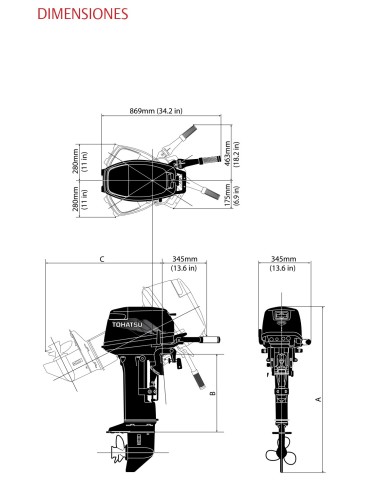 MOTOR TOHATSU 15 HP D2S