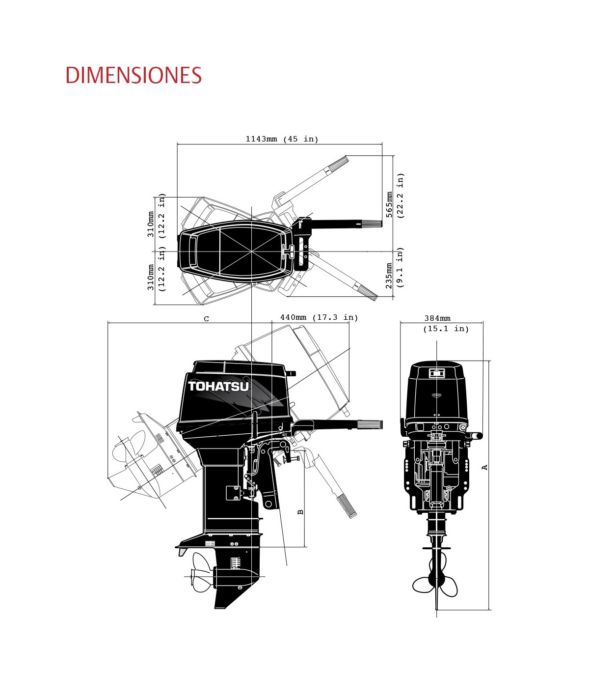 MOTOR TOHATSU 50 HP D2L