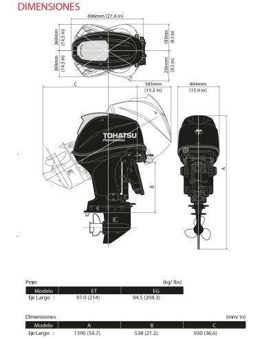 MOTOR TOHATSU MFS 50 HP AETL