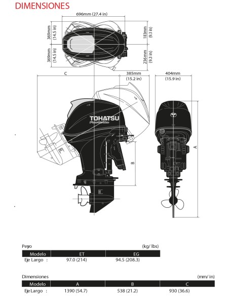 MOTOR TOHATSU MFS 50 HP AETL