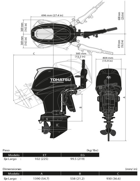MOTOR TOHATSU MFS 50 HP AETL