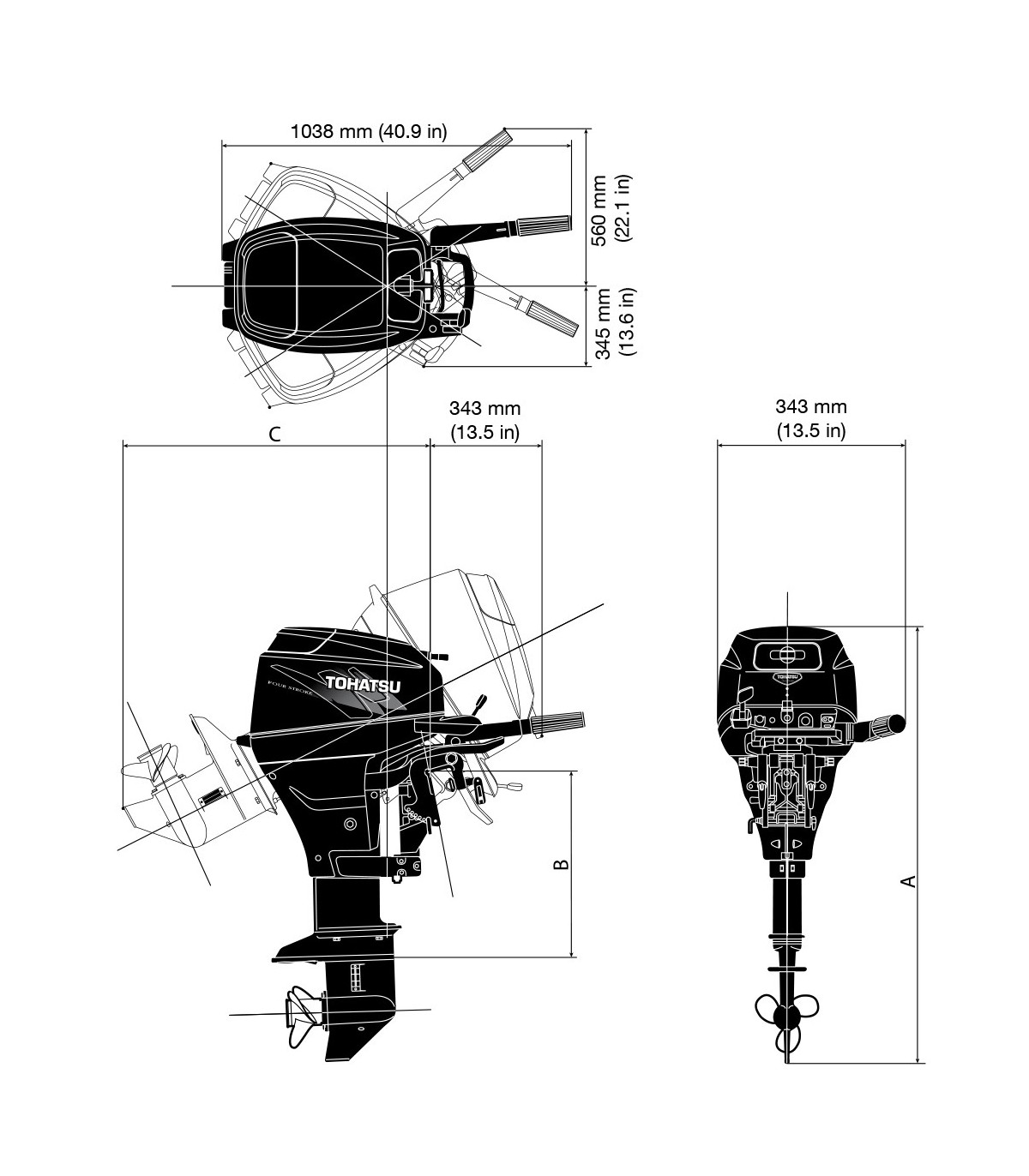 MOTOR TOHATSU MFS 20 HP E EFS