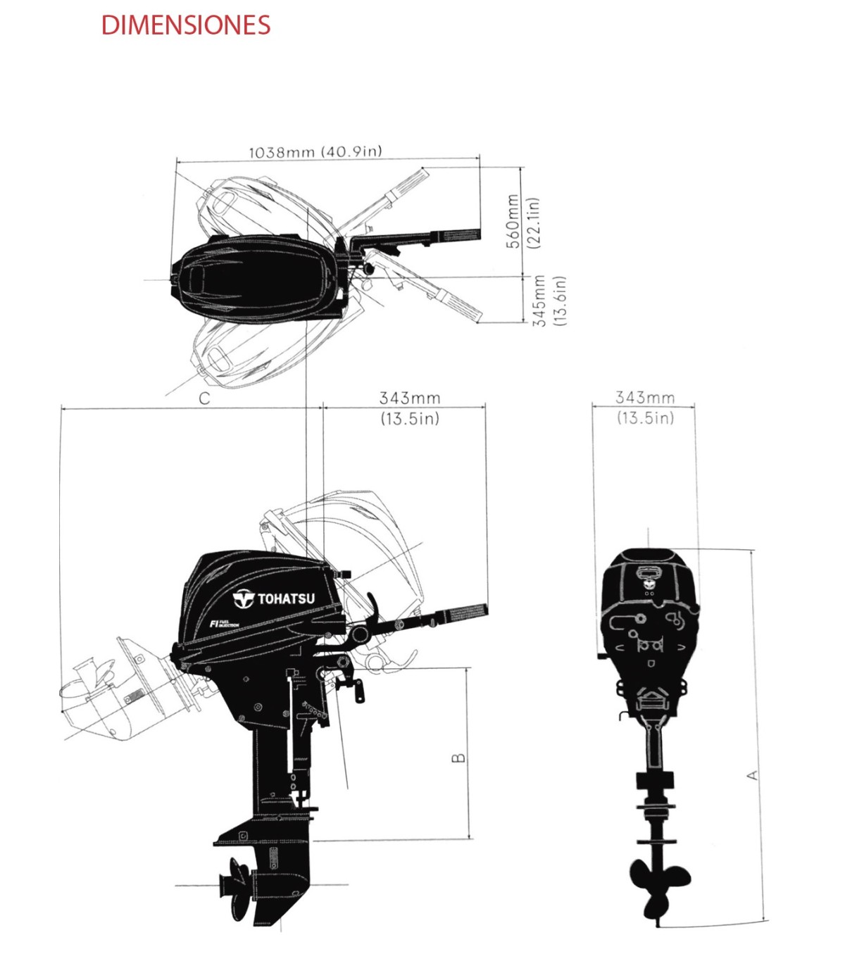 MOTOR TOHATSU MFS 20 HP E EPTS