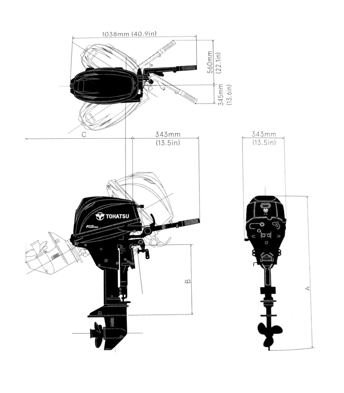 MOTOR TOHATSU MFS 20 HP E EFL
