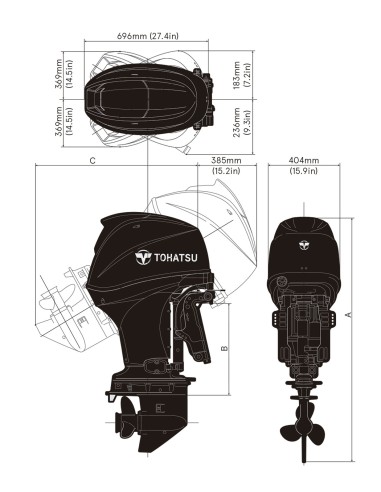 MOTOR TOHATSU MFS 60HP A ETL