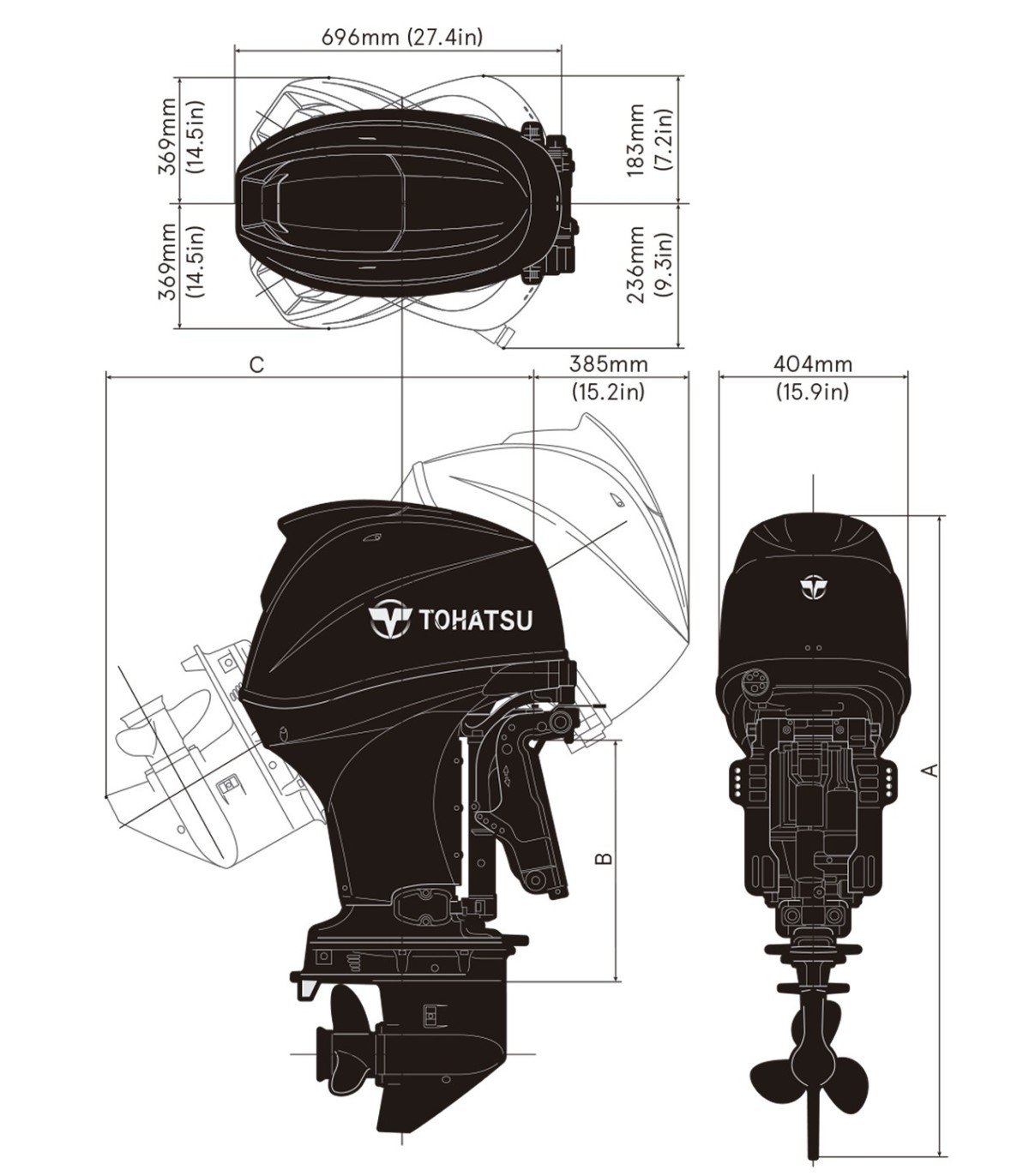 MOTOR TOHATSU MFS 60HP A ETL